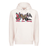 Pale Pink peace love racing Premium Hoodie - Zillion Design Studio