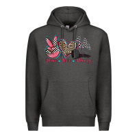Charcoal Heather peace love racing Premium Hoodie - Zillion Design Studio
