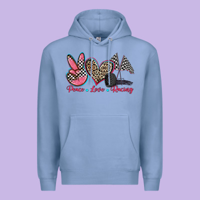 Peace Love Racing Premium Hoodie Designed By Zillion Design Studio