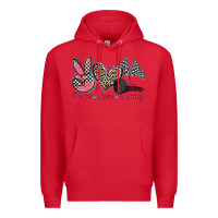 Red peace love racing Premium Hoodie - Zillion Design Studio
