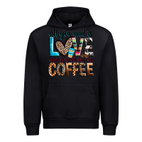 Black all you need is love and a good cup of coffee Urban Hoodie - Zillion Design Studio