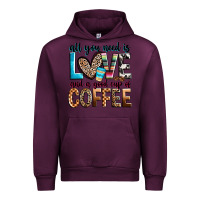 Mauve Wine all you need is love and a good cup of coffee Urban Hoodie - Zillion Design Studio