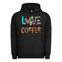 Pigment Black all you need is love and a good cup of coffee Urban Hoodie - Zillion Design Studio