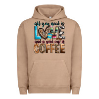 Pigment Burro all you need is love and a good cup of coffee Urban Hoodie - Zillion Design Studio