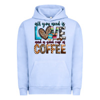 Pigment Grape Ice all you need is love and a good cup of coffee Urban Hoodie - Zillion Design Studio