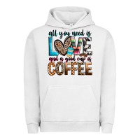 Pigment Lunar Rock all you need is love and a good cup of coffee Urban Hoodie - Zillion Design Studio