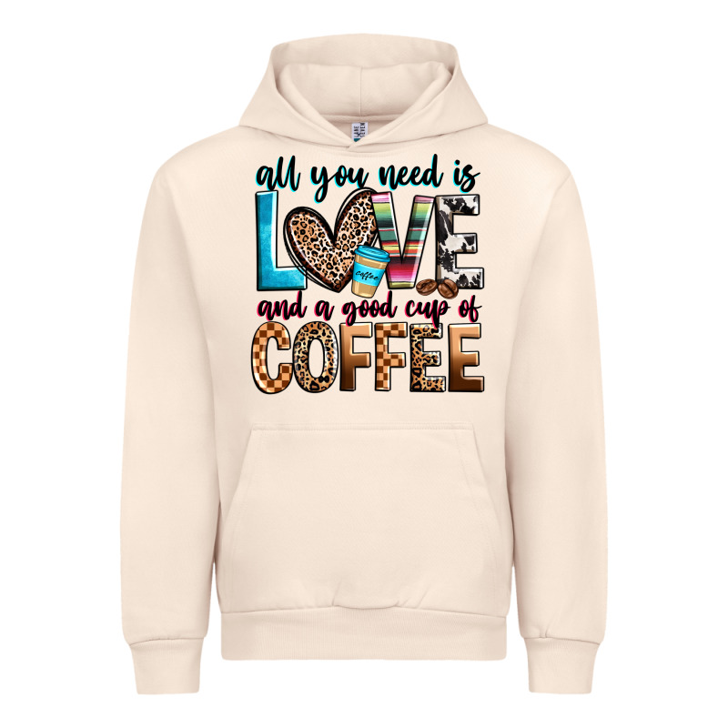 All You Need Is Love And A Good Cup Of Coffee Urban Hoodie by Zillion Design Studio | Teevron