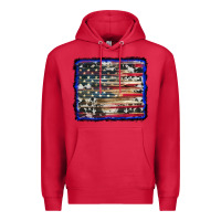 Cardinal american flag with cowhide background Premium Hoodie - RanaPortraitStore