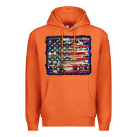 Carrot american flag with cowhide background Premium Hoodie - RanaPortraitStore