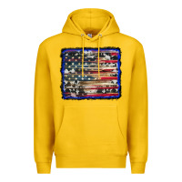 Lemon american flag with cowhide background Premium Hoodie - RanaPortraitStore