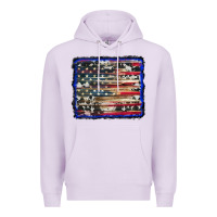 American Flag With Cowhide Background Premium Hoodie | Teevron
