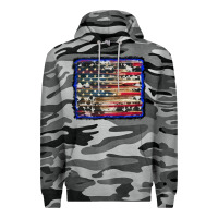 Slate Camo american flag with cowhide background Premium Hoodie - RanaPortraitStore