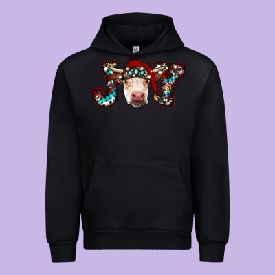 Christmas Joy Cow Urban Hoodie Designed By Ranaportraitstore