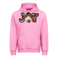 Fuchsia Pink christmas joy cow Urban Hoodie - RanaPortraitStore