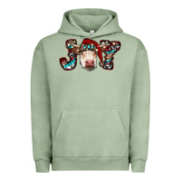 Pigment Oil Green christmas joy cow Urban Hoodie - RanaPortraitStore