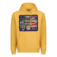 American Flag With Cowhide Background Premium Hoodie | Teevron