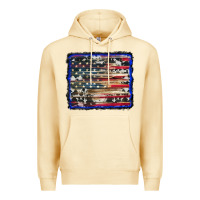 Pina Colada american flag with cowhide background Premium Hoodie - RanaPortraitStore