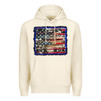 Tofu american flag with cowhide background Premium Hoodie - RanaPortraitStore
