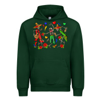 Forest Green mexican skeletons Urban Hoodie - Zillion Design Studio