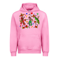 Fuchsia Pink mexican skeletons Urban Hoodie - Zillion Design Studio