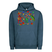 Pigment Midnight Navy mexican skeletons Urban Hoodie - Zillion Design Studio