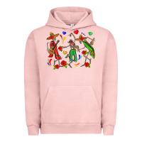 Pigment Salmon mexican skeletons Urban Hoodie - Zillion Design Studio