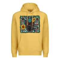 Antique Gold american bison wıth sunflower and gemstone Premium Hoodie - RanaPortraitStore