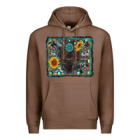 Chestnut american bison wıth sunflower and gemstone Premium Hoodie - RanaPortraitStore
