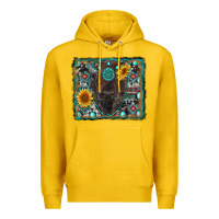Lemon american bison wıth sunflower and gemstone Premium Hoodie - RanaPortraitStore