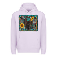 Lilac american bison wıth sunflower and gemstone Premium Hoodie - RanaPortraitStore