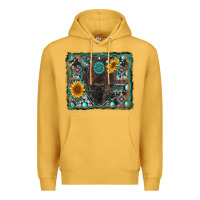 Mustard american bison wıth sunflower and gemstone Premium Hoodie - RanaPortraitStore