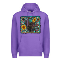Purple american bison wıth sunflower and gemstone Premium Hoodie - RanaPortraitStore