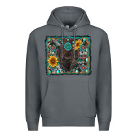 Rock american bison wıth sunflower and gemstone Premium Hoodie - RanaPortraitStore
