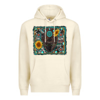 Sandshell american bison wıth sunflower and gemstone Premium Hoodie - RanaPortraitStore