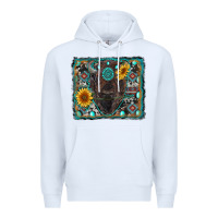 White american bison wıth sunflower and gemstone Premium Hoodie - RanaPortraitStore