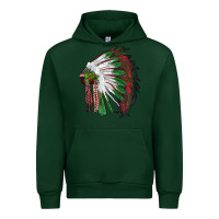 Forest Green christmas indian feather headdress Urban Hoodie - RanaPortraitStore