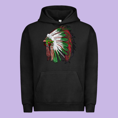 Christmas Indian Feather Headdress Urban Hoodie Designed By Ranaportraitstore