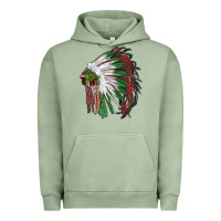 Pigment Oil Green christmas indian feather headdress Urban Hoodie - RanaPortraitStore