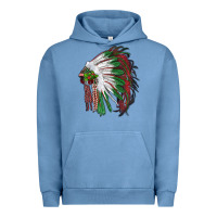 Pigment Pebble Blue christmas indian feather headdress Urban Hoodie - RanaPortraitStore