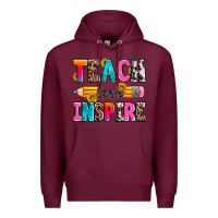 Burgundy teach love inspire Premium Hoodie - Zillion Design Studio