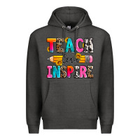 Charcoal Heather teach love inspire Premium Hoodie - Zillion Design Studio