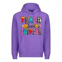 Purple teach love inspire Premium Hoodie - Zillion Design Studio