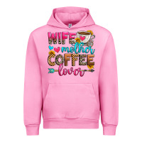Fuchsia Pink wife mother coffee lover Urban Hoodie - Zillion Design Studio