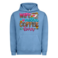 Pigment Pebble Blue wife mother coffee lover Urban Hoodie - Zillion Design Studio