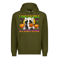 Army Green I Ghost People All Ready Round Premium Hoodie - texasbilliewilder