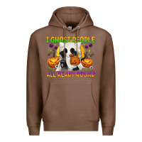 Chestnut I Ghost People All Ready Round Premium Hoodie - texasbilliewilder