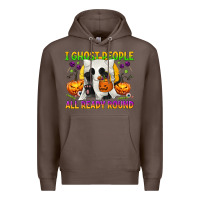 Coffee I Ghost People All Ready Round Premium Hoodie - texasbilliewilder