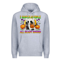 Heather Grey I Ghost People All Ready Round Premium Hoodie - texasbilliewilder