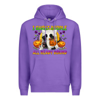 Purple I Ghost People All Ready Round Premium Hoodie - texasbilliewilder