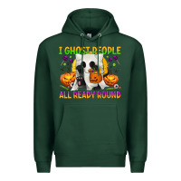 Sports Green I Ghost People All Ready Round Premium Hoodie - texasbilliewilder